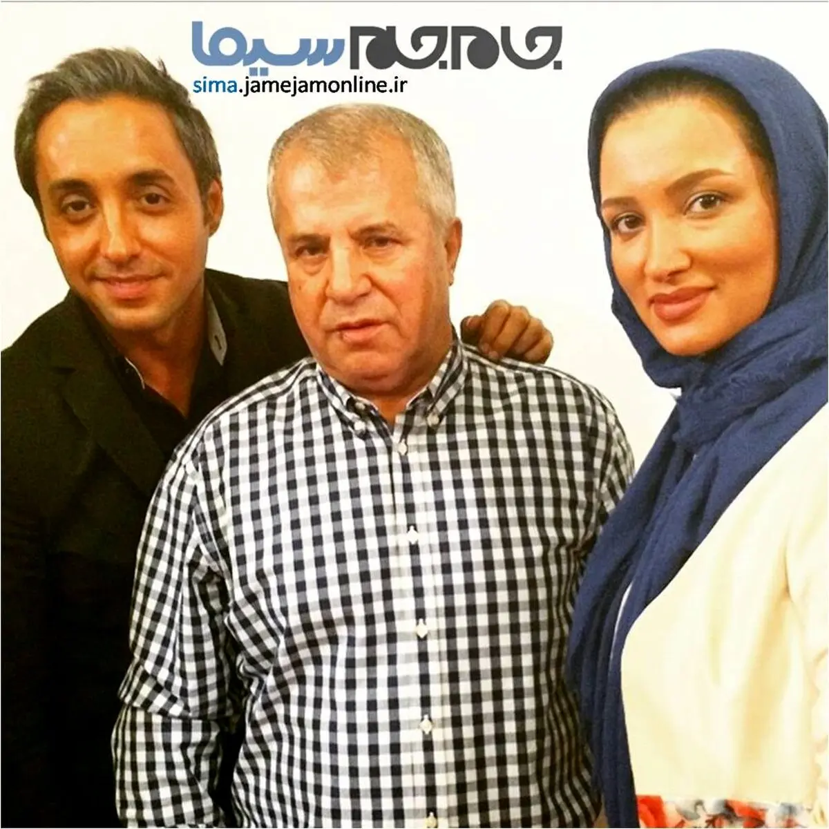 عکس یادگاری دایی و پروین با بازیگر زن