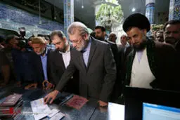 حضور رئیس مجلس در انتخابات ریاست جمهوری و شورای شهر/تصاویر