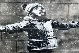 آلوده ترین دیوار بریتانیا تابلو نقاشی شد/ عکس