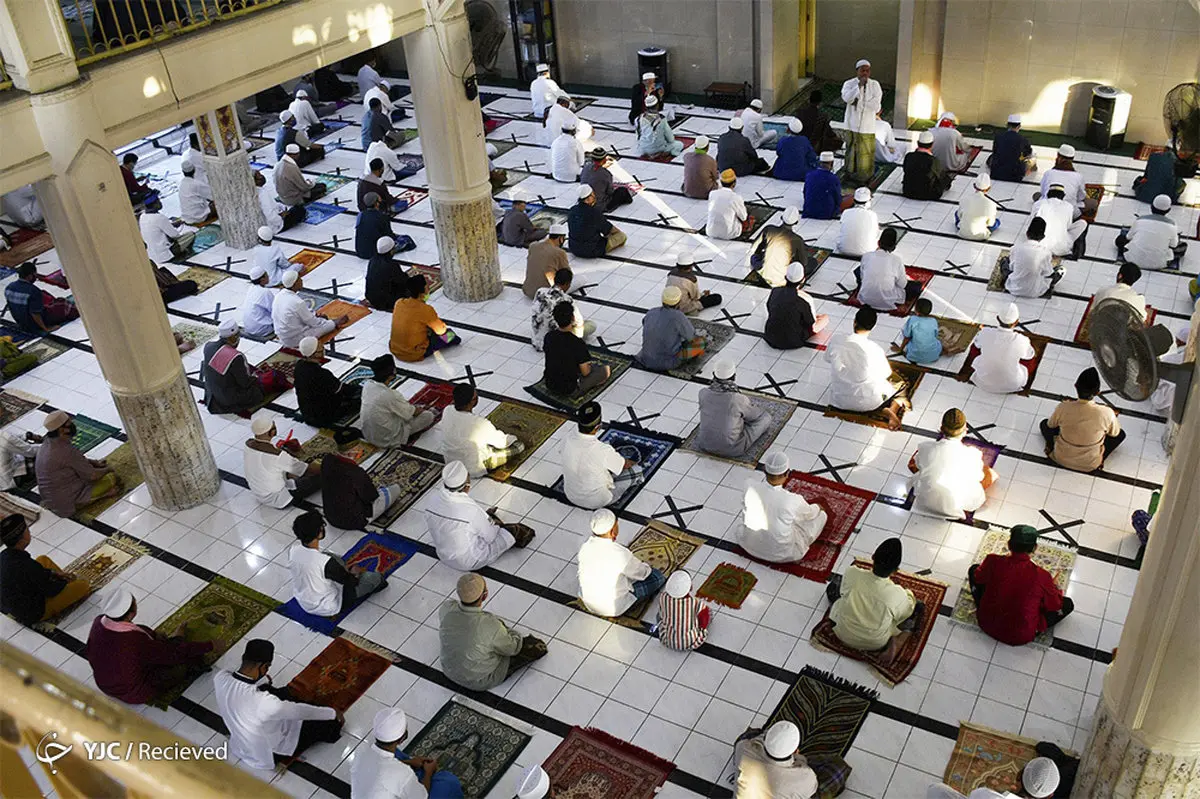 عکسی جالب از نماز عید فطر در اندونزی