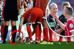 شوخی عجیب فرانک ریبری با داور زن مسابقه!! عکس