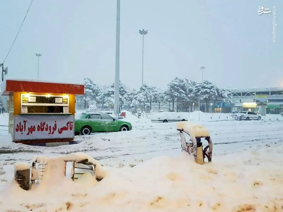 فرودگاه مهرآباد غرق در برف/عکس