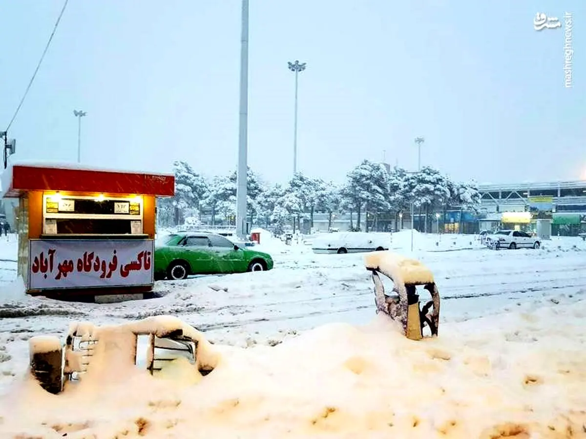 فرودگاه مهرآباد غرق در برف/عکس