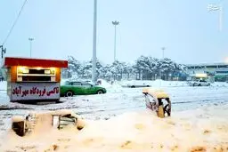 فرودگاه مهرآباد غرق در برف/عکس