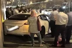 تصویری از تصادف ماشین میلیاردی در اتوبان آیت‌الله هاشمی رفسنجانی