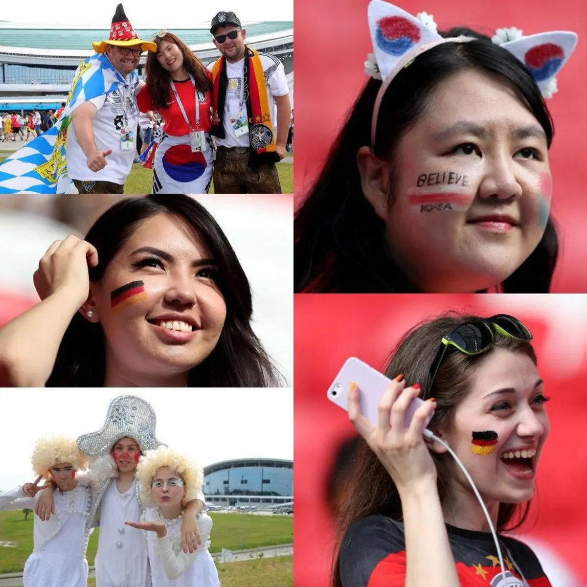 تصاویری از حضور هواداران کره‌جنوبی - آلمان در ورزشگاه کازان