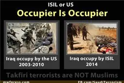 شباهت آمریکا و داعش در عراق/عکس