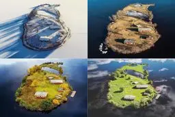 تصویری خیره کننده از ۴فصل در یک قاب