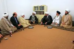 دیدار آيت‌الله جنتی با یکی از مراجع تقلید در نجف/عکس
