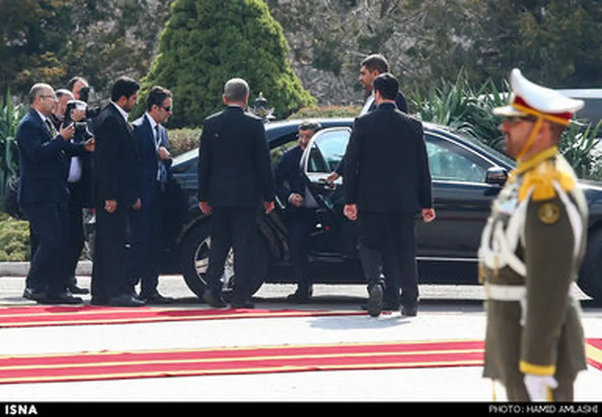 استقبال رسمی جهانگیری از داوود اغلو در سعدآباد/ تصاویر