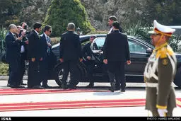 استقبال رسمی جهانگیری از داوود اغلو در سعدآباد/ تصاویر