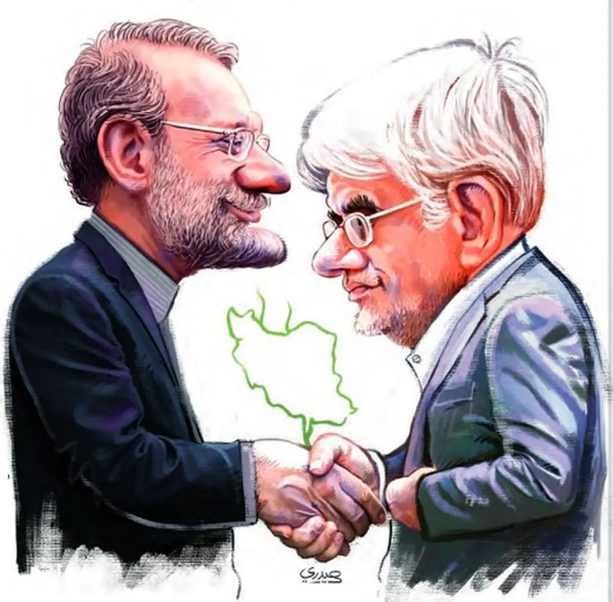 عارف و لاریجانی!/ کاریکاتور