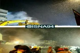 آواربرداری در پلاسکو زیر برف/ عکس