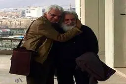 دو ریش‌سفید سینما در آغوش یکدیگر/عکس