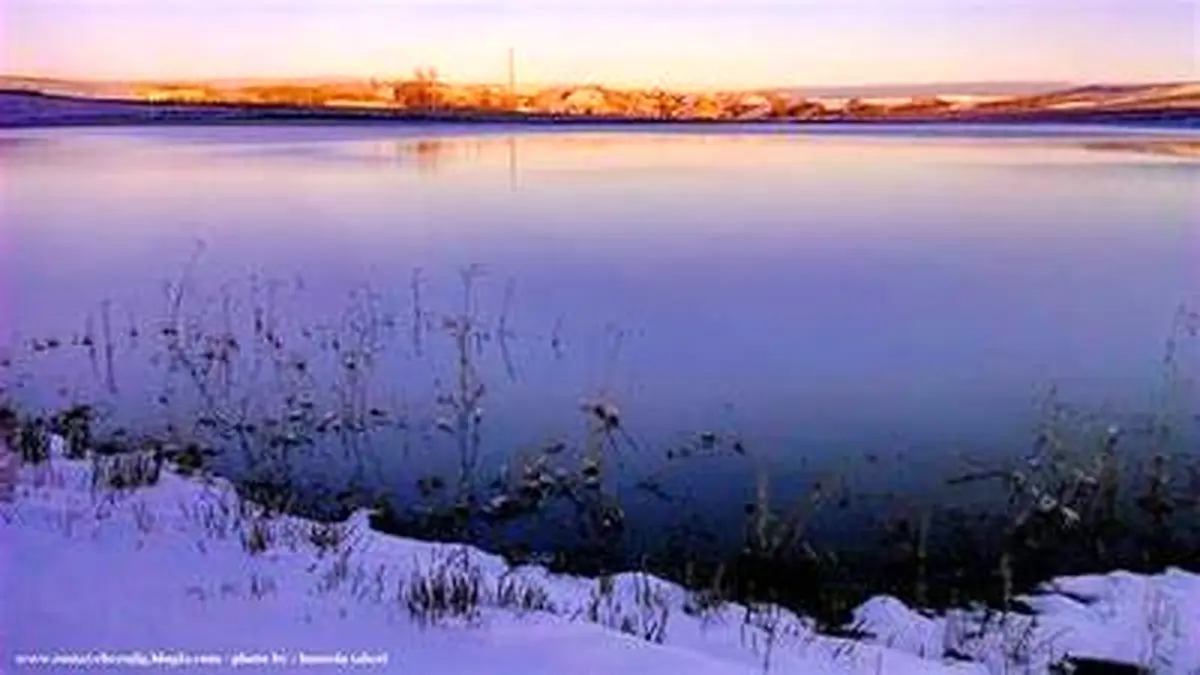یخ بستن تالاب زیبای بزوجیق هشترود، +عکس‌ها