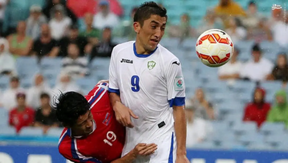 دیدار تیمهای ازبکستان و کره‌شمالی/ تصاویر