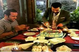 عکس علی کریمی در جشن تولد یک بازیگر