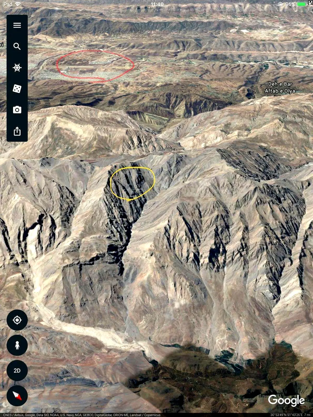 تصویری از فاصله اندک سقوط هواپیمای آسمان با فرودگاه یاسوج