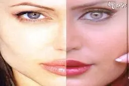 تصویری که در آن، الناز شاکردوست، خودش را با آنجلینا جولی مقایسه کرده است