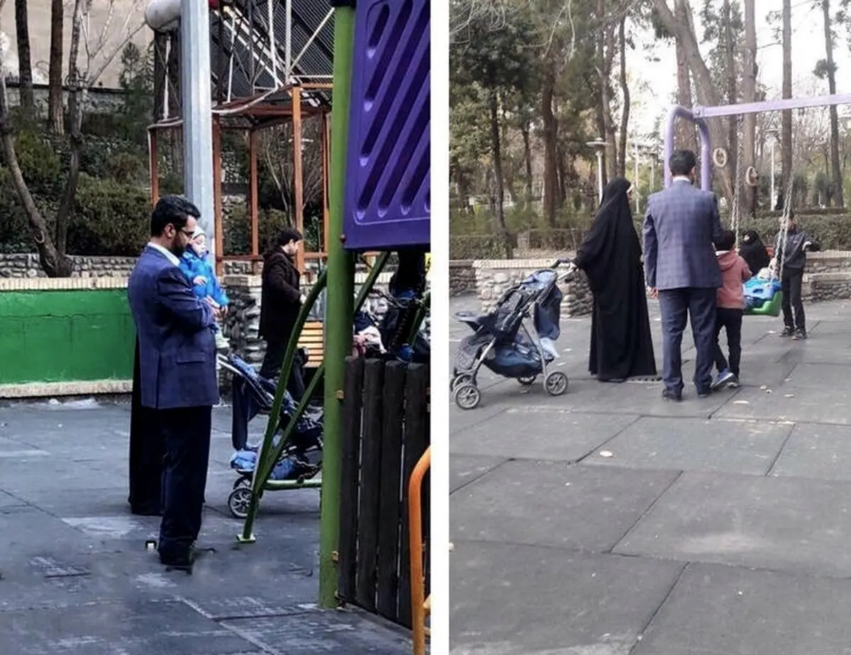 جمعه‌گردی جهرمی و خانواده‌اش در پارک ساعی /عکس