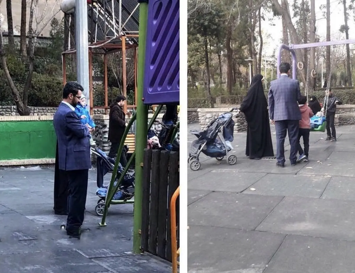 جمعه‌گردی جهرمی و خانواده‌اش در پارک ساعی /عکس