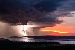 تصویری فوق العاده از غروب زیبای آفتاب