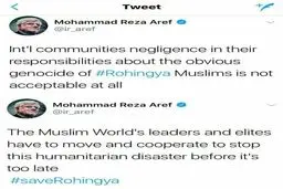 واکنش عارف به نسل کشی مسلمانان در میانمار