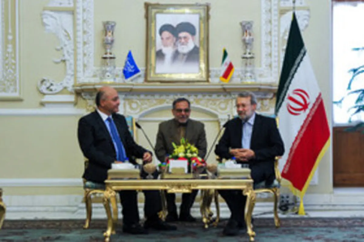 تصاویر دیدار معاون دبیرکل اتحادیه میهنی کردستان عراق با علی لاریجانی