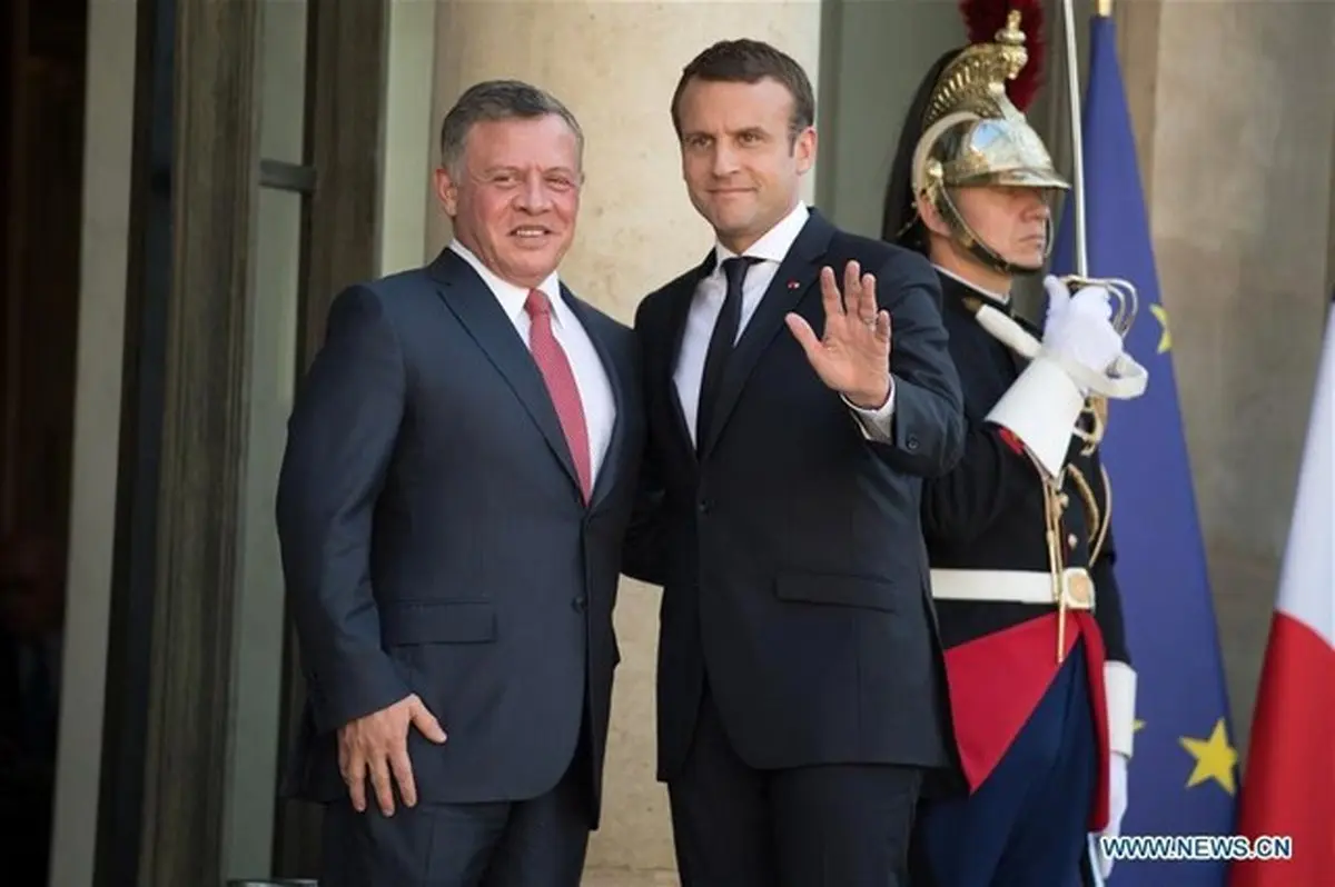 استقبال ماکرون از پادشاه اردن در کاخ الیزه/عکس