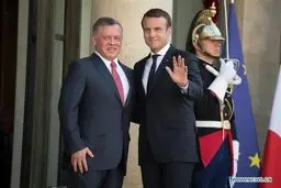 استقبال ماکرون از پادشاه اردن در کاخ الیزه/عکس