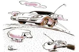 کاریکاتور/ این زن روستایی 700پورشه وارد کرد!