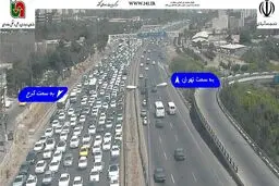 ترافیک سنگین اتوبان تهران-کرج/ عکس