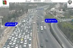 ترافیک سنگین اتوبان تهران-کرج/ عکس