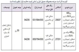 فروش فوری ۲ مدل پژو/ ۴۰۵ بیش از ۶۳ میلیون قیمت خورد + جدول