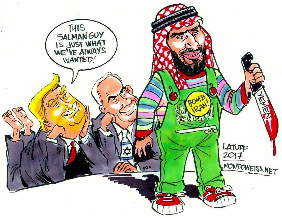 ترامپ خطاب به نتانیاهو: یارو بن سلمان همونیه که همیشه میخواستیم / کاریکاتور