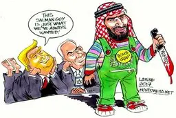 ترامپ خطاب به نتانیاهو: یارو بن سلمان همونیه که همیشه میخواستیم / کاریکاتور