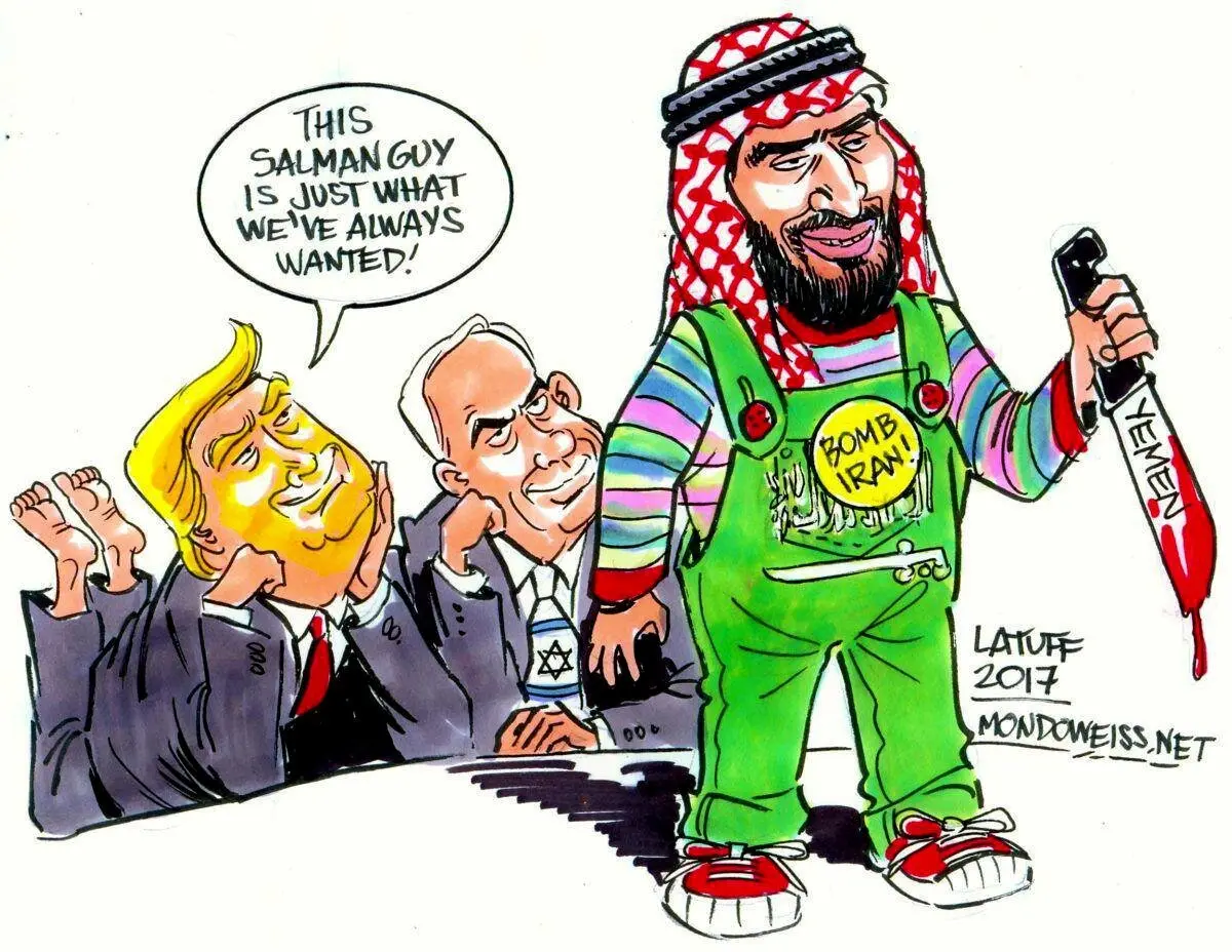 ترامپ خطاب به نتانیاهو: یارو بن سلمان همونیه که همیشه میخواستیم / کاریکاتور