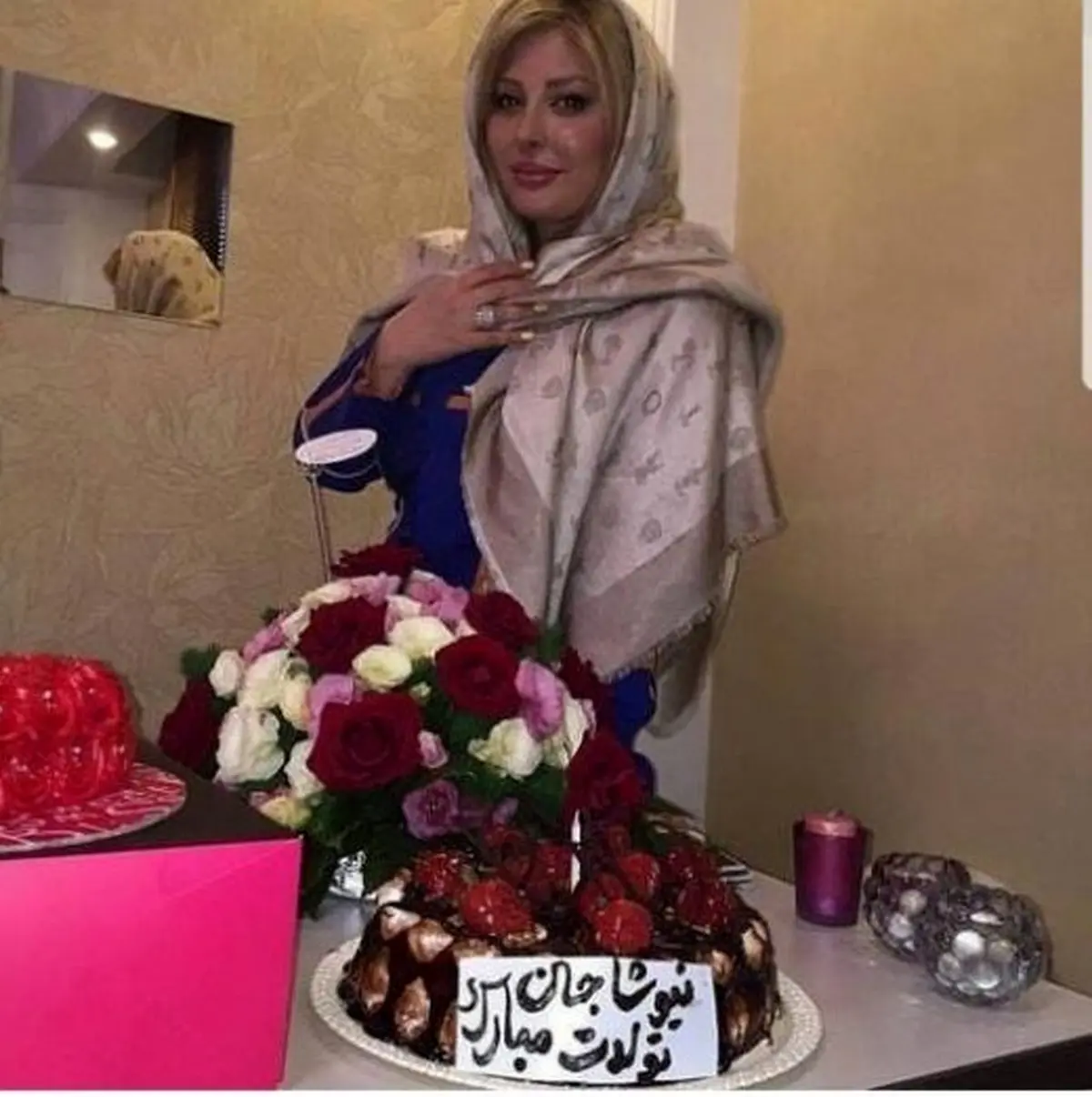 «نیوشا ضیغمی» و کیک تولد 38 سالگی اش+عکس