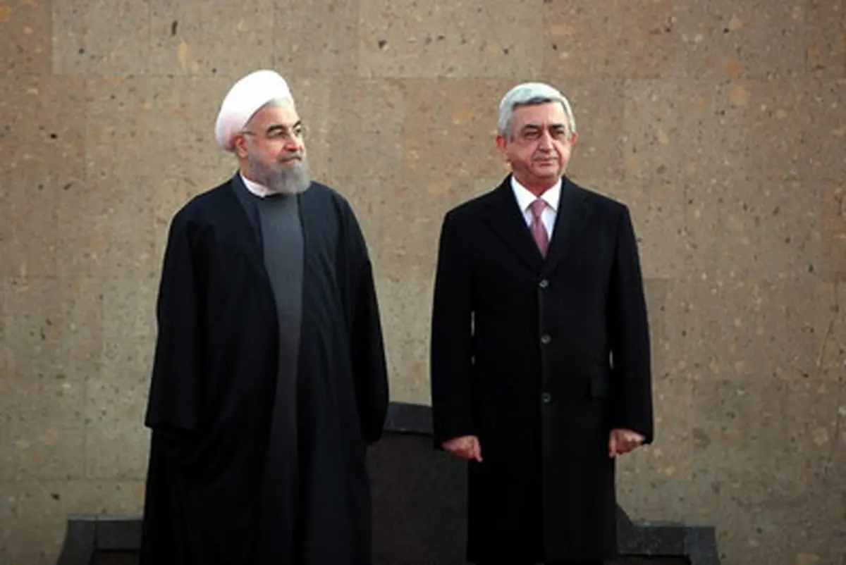 استقبال رسمی رییس جمهوری ارمنستان از دکتر روحانی/تصاویر