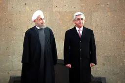 استقبال رسمی رییس جمهوری ارمنستان از دکتر روحانی/تصاویر