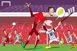 سلفی مسی و رونالدو/ کاریکاتور