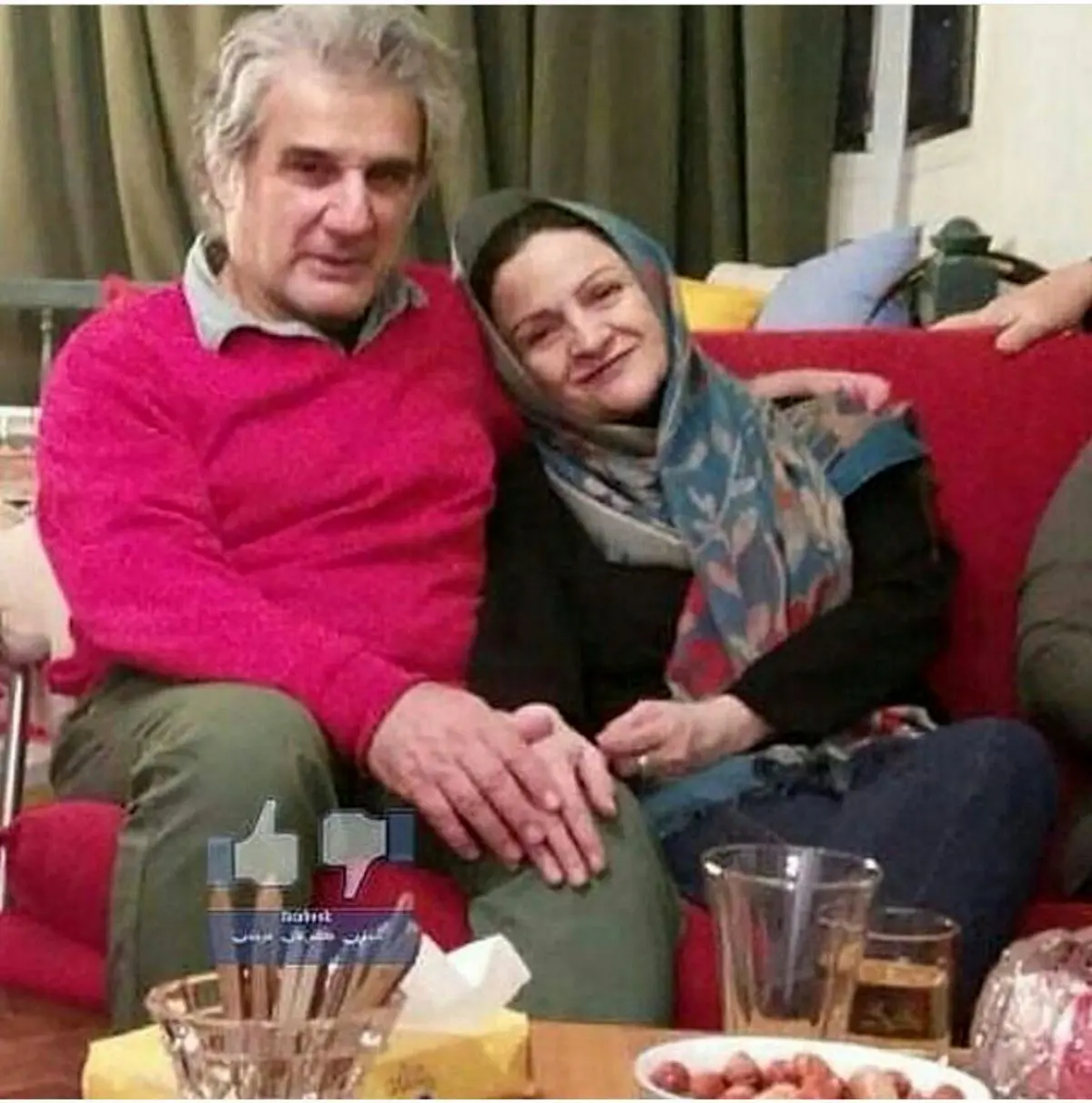 مهدی هاشمی و همسرش گلاب آدینه/عکس