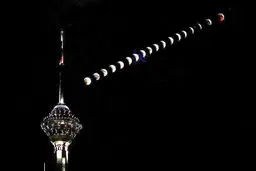 زیباترین تصویر از ماه گرفتگی دیشب/عکس