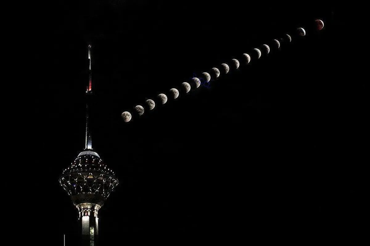 زیباترین تصویر از ماه گرفتگی دیشب/عکس