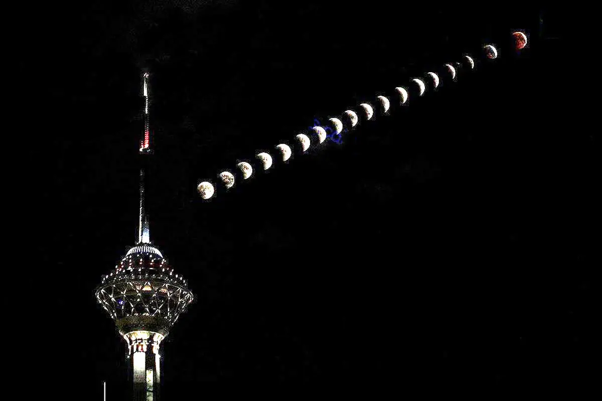 زیباترین تصویر از ماه گرفتگی دیشب/عکس