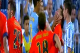 حمله بازيکن مالاگا به ليونل مسي (عکس)