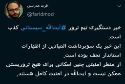 تکذیب خبر بازداشت عوامل ترور آیت الله سیستانی