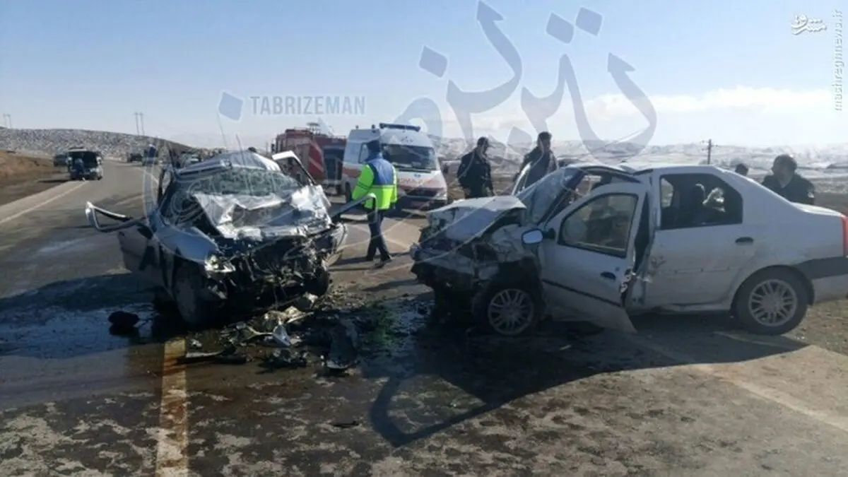 عکس/ صحنه‌های دلخراش از تصادف در جاده اهر-تبریز