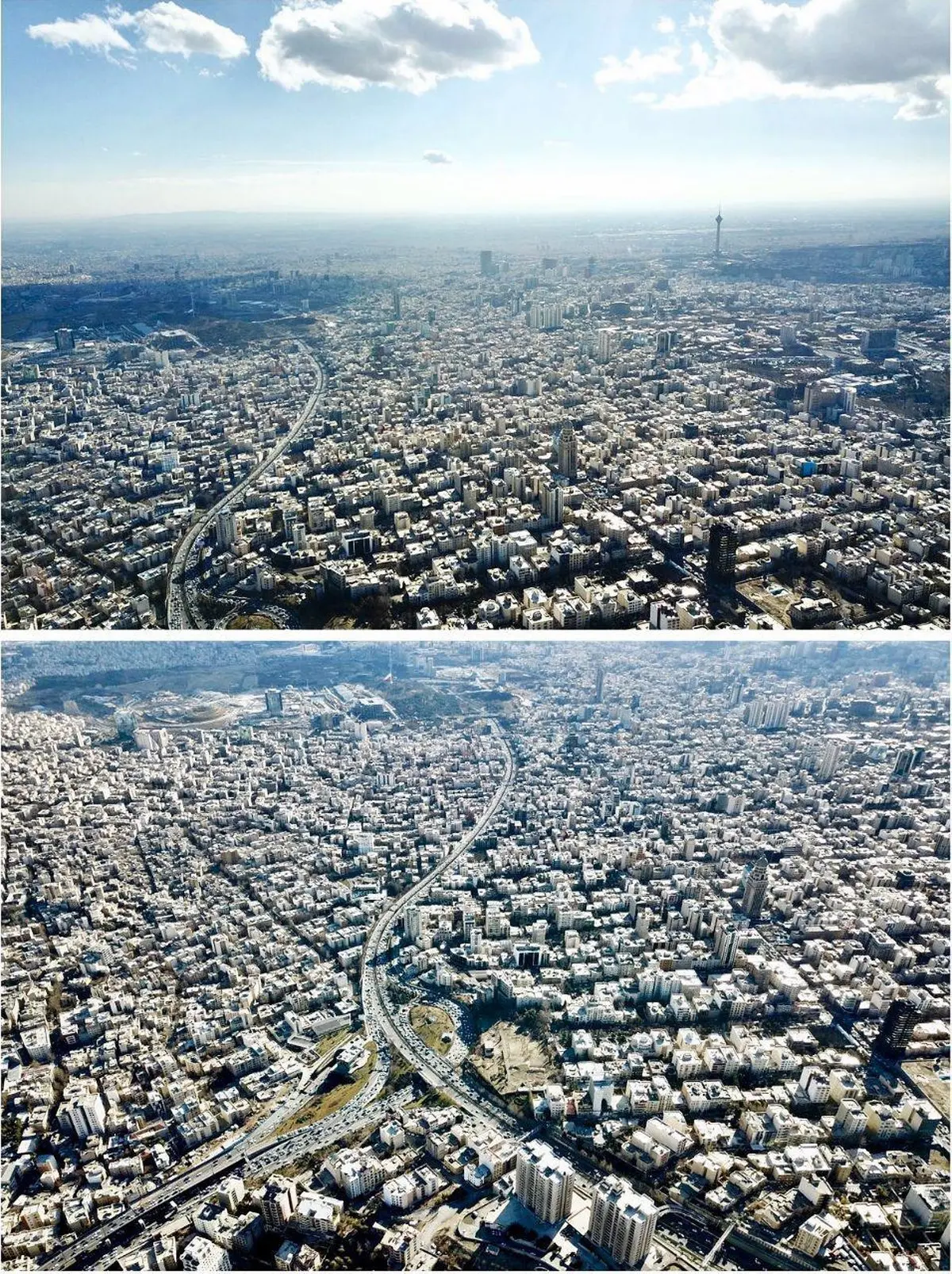 نمایی از هوای پاک تهران از ارتفاع ۵۰۰ متری/ عکس