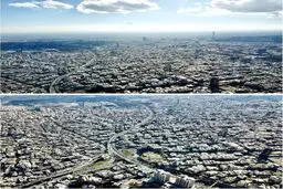 نمایی از هوای پاک تهران از ارتفاع ۵۰۰ متری/ عکس
